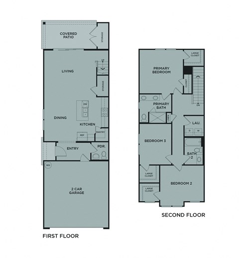 Floor plan for 3 beds, 2.5 baths, 1579 sqft